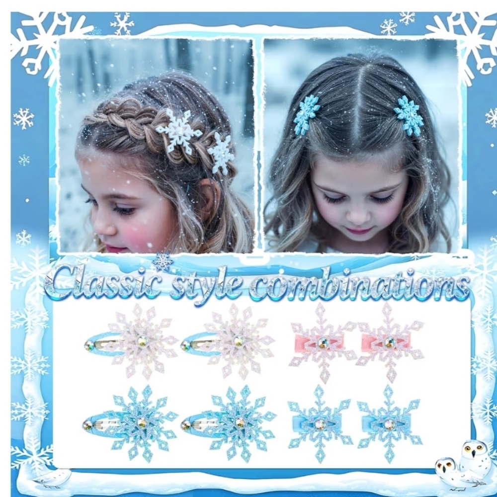 30 Pcs Sparkly Snowflake Hair Clips - Picture 4 of 12